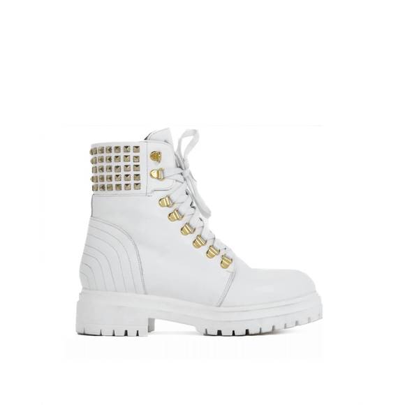 NEW BEAUTIISOLES BY ROBYN SHREIBER mary leather boot in white - Picture 1 of 2